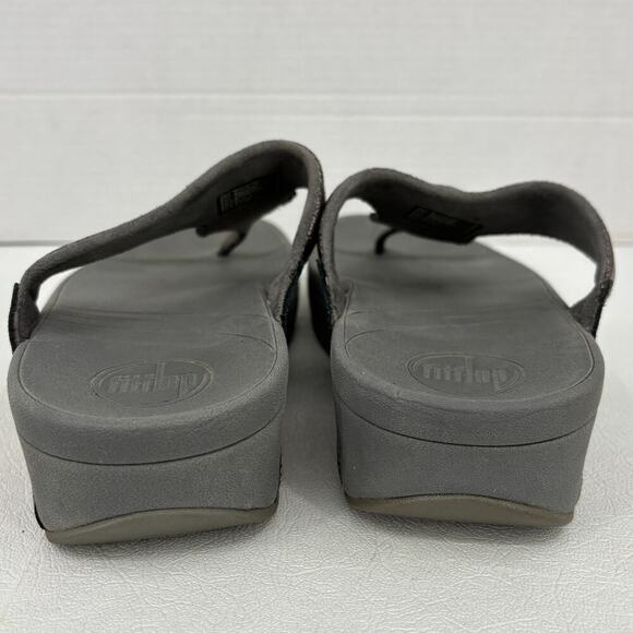 FitFlop Thong Sandals Size 8 Jeweled Metallic Slip On Toe Post Flip Flop Shimmer - Picture 8 of 10